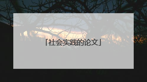 社会实践的论文