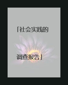 社会实践的调查报告