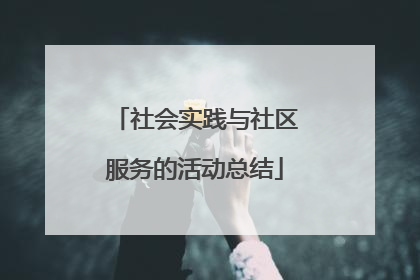 社会实践与社区服务的活动总结