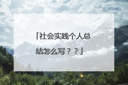 社会实践个人总结怎么写??