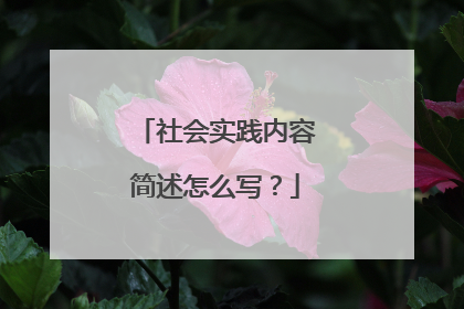 社会实践内容简述怎么写?