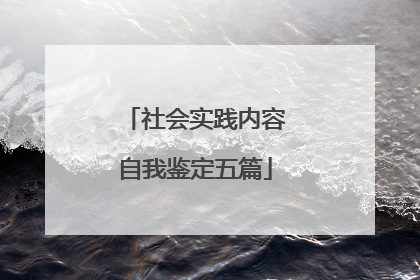 社会实践内容自我鉴定五篇