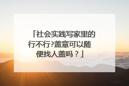 社会实践写家里的行不行?盖章可以随便找人盖吗？