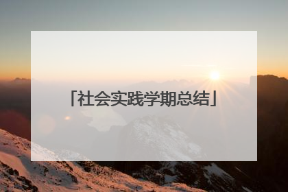 社会实践学期总结