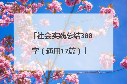 社会实践总结300字(通用17篇)