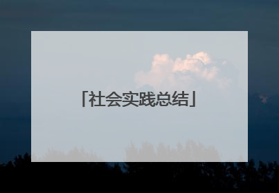 社会实践总结