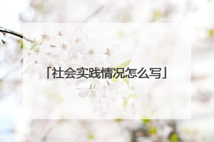 社会实践情况怎么写
