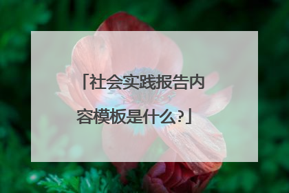 社会实践报告内容模板是什么?