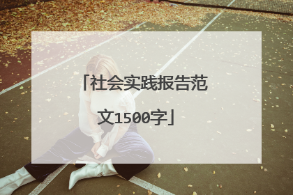 社会实践报告范文1500字