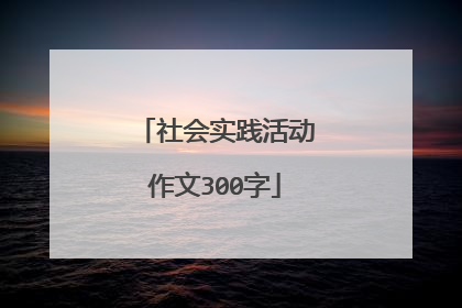 社会实践活动作文300字
