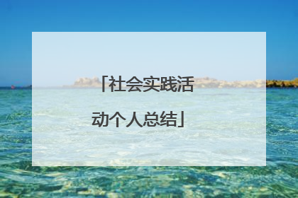 社会实践活动个人总结