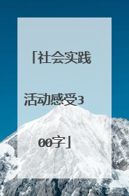社会实践活动感受300字