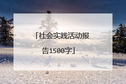 社会实践活动报告1500字