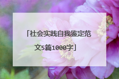 社会实践自我鉴定范文5篇1000字