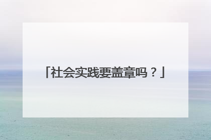 社会实践要盖章吗?