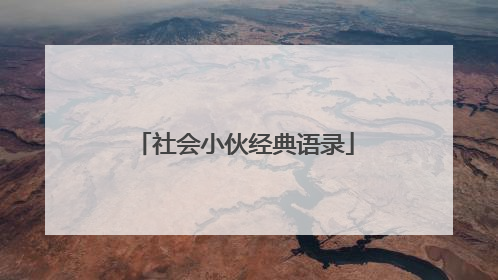 社会小伙经典语录
