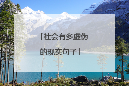 社会有多虚伪的现实句子