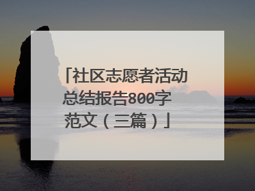 社区志愿者活动总结报告800字范文（三篇）