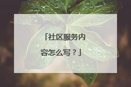 社区服务内容怎么写？