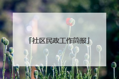 社区民政工作简报