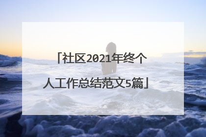 社区2021年终个人工作总结范文5篇