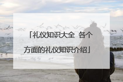 礼仪知识大全 各个方面的礼仪知识介绍