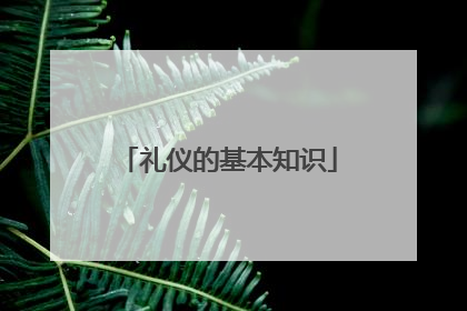 礼仪的基本知识