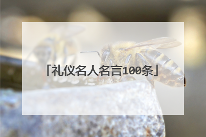 礼仪名人名言100条