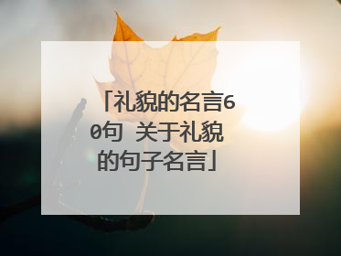 礼貌的名言60句 关于礼貌的句子名言