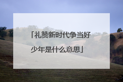 礼赞新时代争当好少年是什么意思