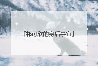 祁可欣的身后事宜