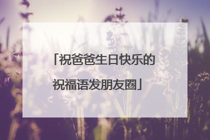 祝爸爸生日快乐的祝福语发朋友圈