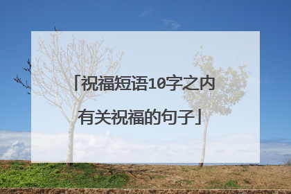 祝福短语10字之内 有关祝福的句子
