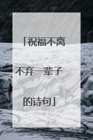 祝福不离不弃一辈子的诗句