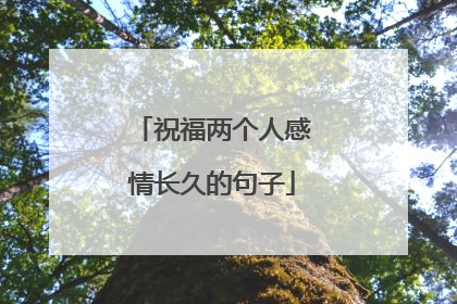 祝福两个人感情长久的句子