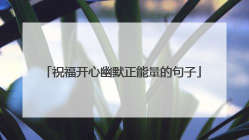 祝福开心幽默正能量的句子