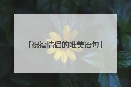 祝福情侣的唯美语句