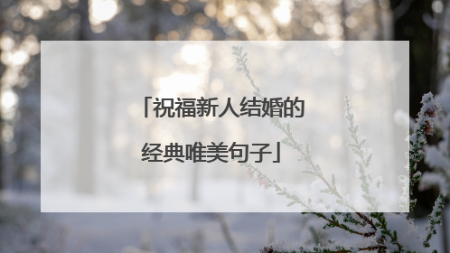 祝福新人结婚的经典唯美句子