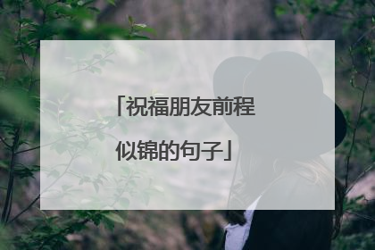祝福朋友前程似锦的句子