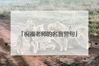 祝福老师的名言警句
