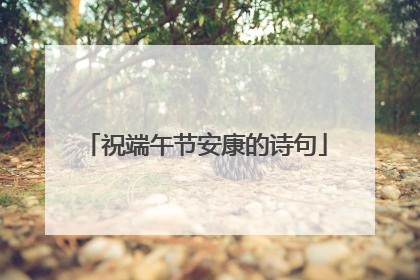 祝端午节安康的诗句