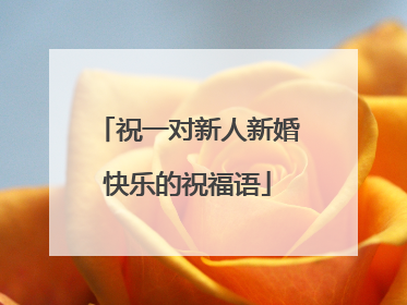 祝一对新人新婚快乐的祝福语