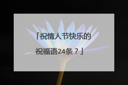 祝情人节快乐的祝福语24条？