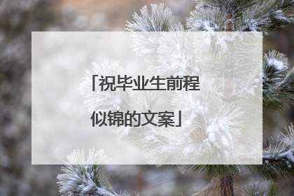 祝毕业生前程似锦的文案