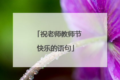祝老师教师节快乐的语句