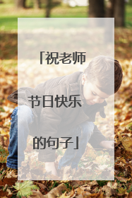 祝老师节日快乐的句子