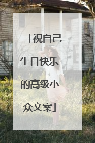 祝自己生日快乐的高级小众文案