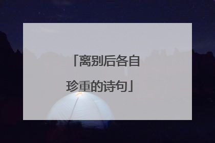 离别后各自珍重的诗句
