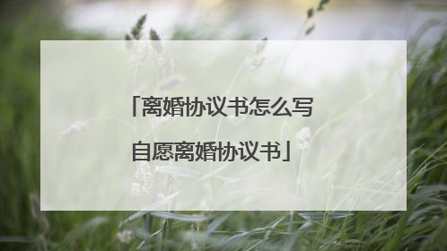 离婚协议书怎么写自愿离婚协议书