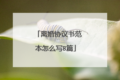 离婚协议书范本怎么写8篇